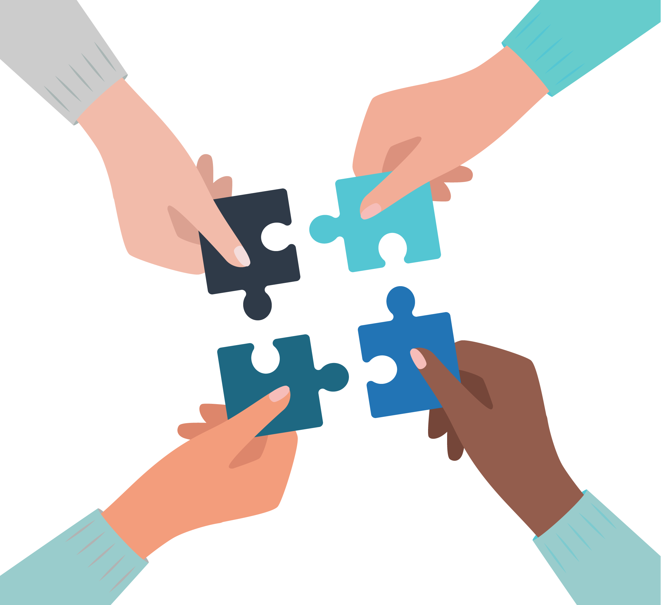 Hands holding puzzle pieces